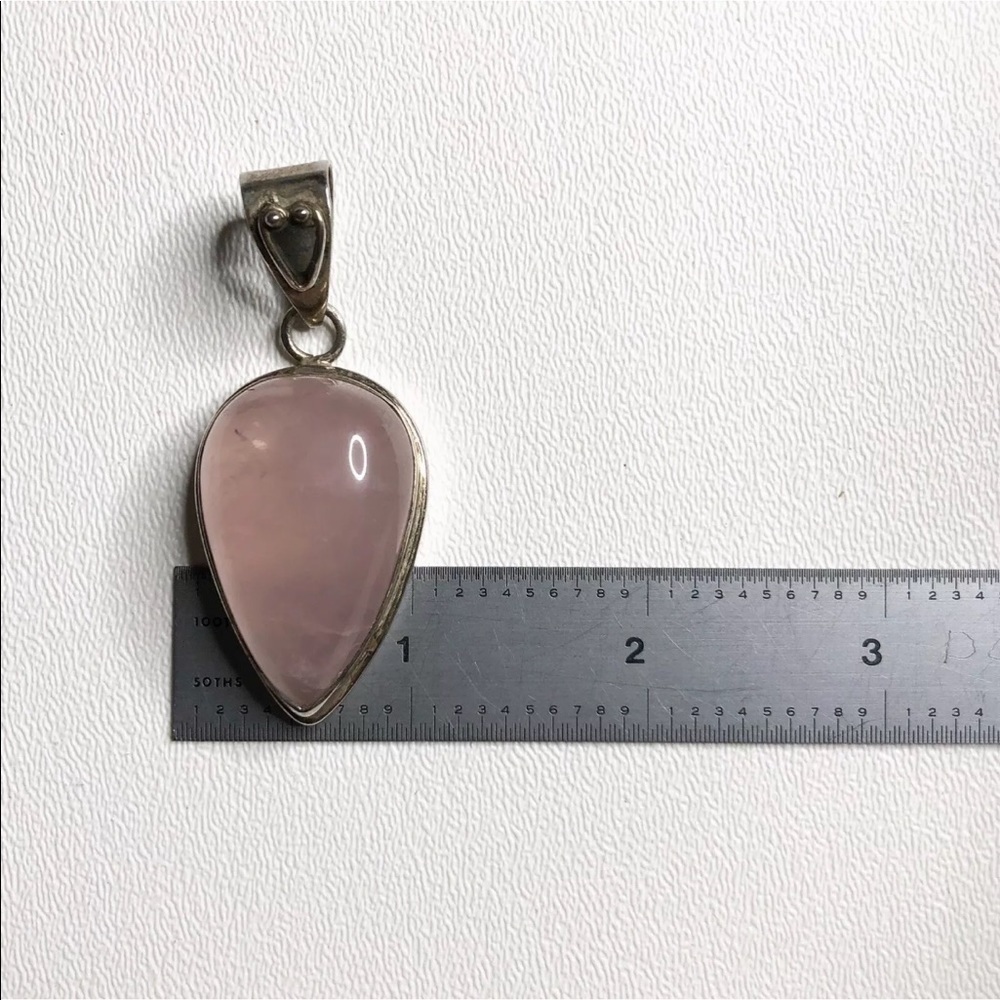Sterling Silver Pink Gem Large Statement Pendant - image 6